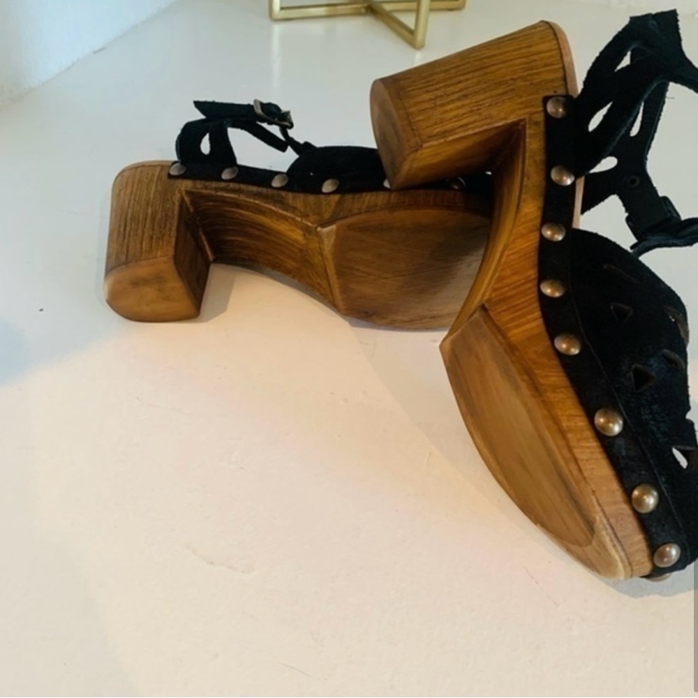 Eric Michael Black Suede Platform Nova Sandals - image 6